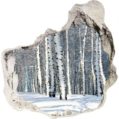Finto buco nel muro 3D Foresta invernale in bianco