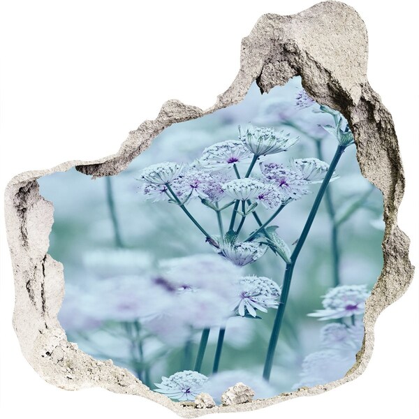 Adesivo effetto buco nel muro Fiori tra le rovine del muro