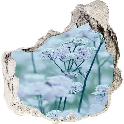 Adesivo effetto buco nel muro Fiori tra le rovine del muro