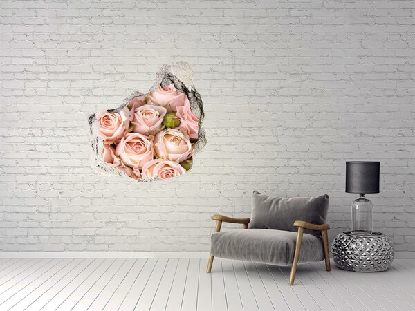 Trompe l'oeil buco nel muro Rose in un buco nel muro