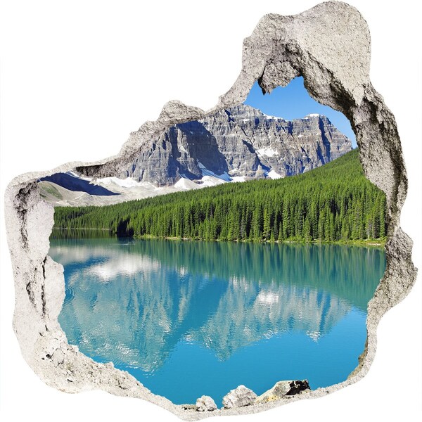 Finto buco nel muro 3D Paesaggio montano con lago