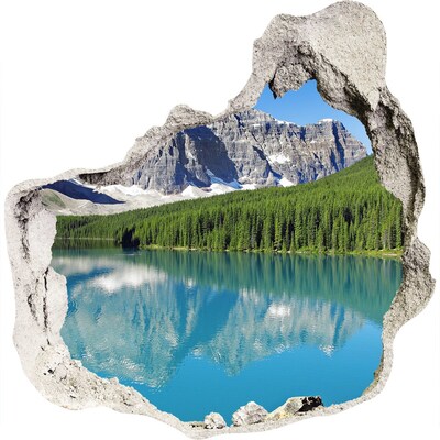 Finto buco nel muro 3D Paesaggio montano con lago