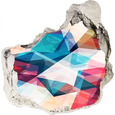 Trompe l'oeil buco nel muro Un mondo cristallino e colorato