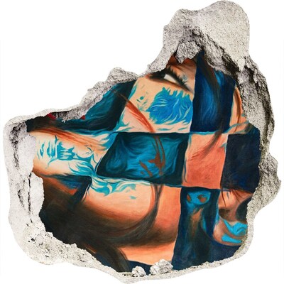 Finto buco nel muro 3D Un corpo immerso nel colore