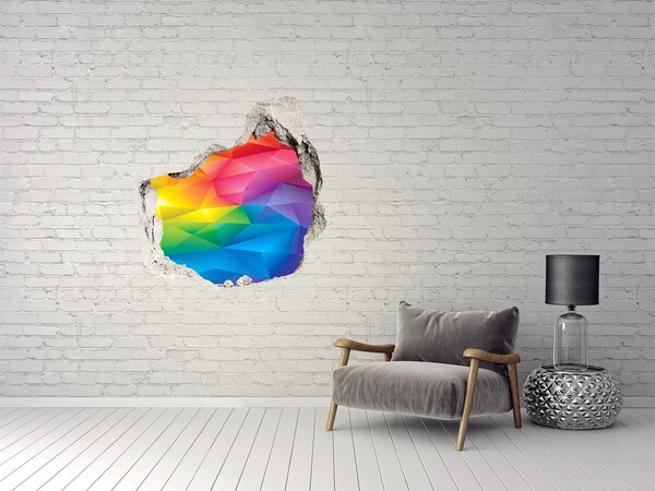 Finto buco nel muro 3D Un arcobaleno colorato nel muro