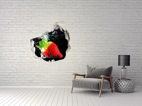 Finto buco nel muro 3D Fragola in acqua