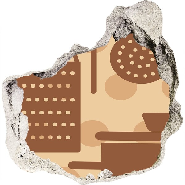 Trompe l'oeil buco nel muro Interni con un motivo retrò