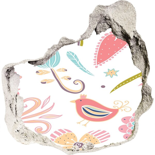 Finto buco nel muro 3D Il mondo colorato dietro il buco