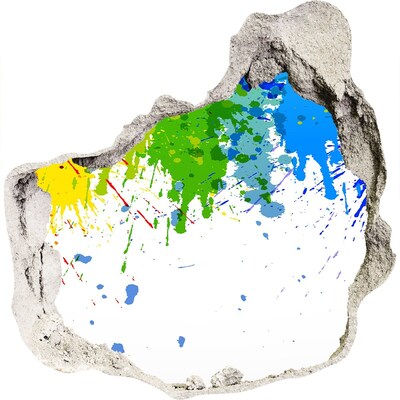 Trompe l'oeil buco nel muro Un'esplosione di colori nel cemento