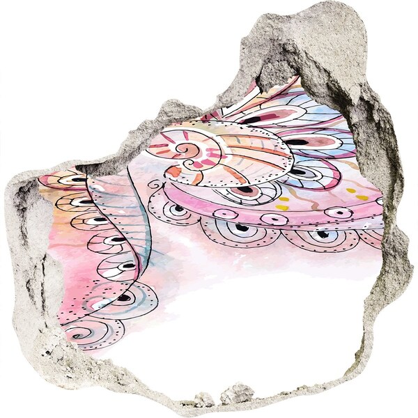 Finto buco nel muro 3D Motivo colorato su sfondo di cemento