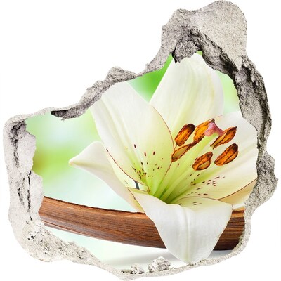 Adesivo effetto buco nel muro Un'oasi floreale in cemento