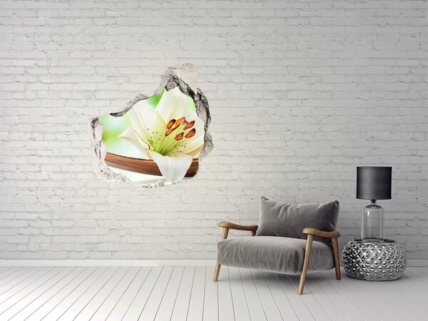 Adesivo effetto buco nel muro Un'oasi floreale in cemento