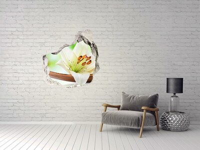 Adesivo effetto buco nel muro Un'oasi floreale in cemento