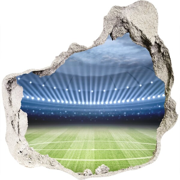 Trompe l'oeil buco nel muro Stadio di calcio in azione