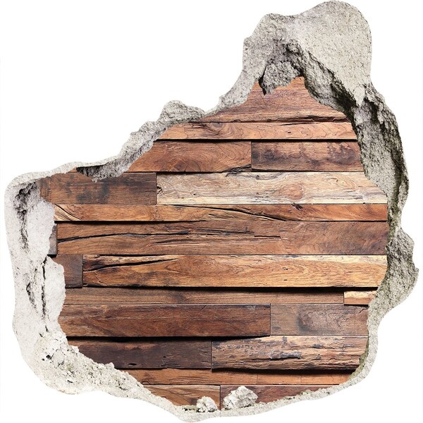 Trompe l'oeil buco nel muro Parete di legno in un buco