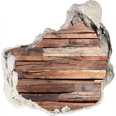 Trompe l'oeil buco nel muro Parete di legno in un buco