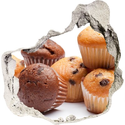 Finto buco nel muro 3D Dolciumi provenienti da dietro il muro