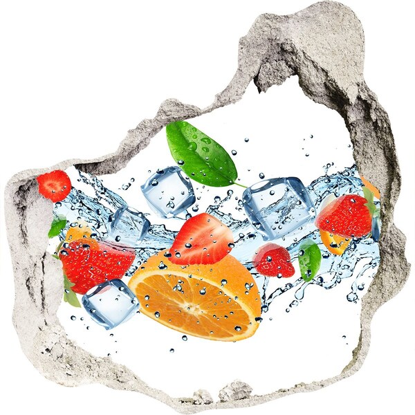 Adesivo effetto buco nel muro Cocktail di frutta in un'esplosione d'acqua