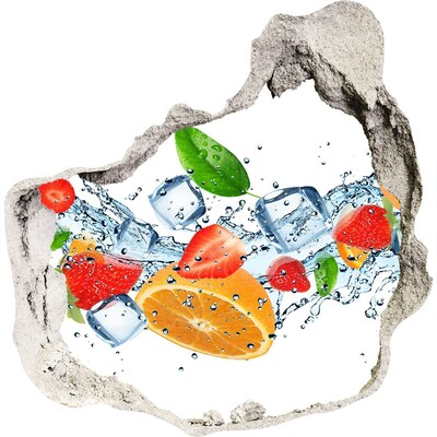 Adesivo effetto buco nel muro Cocktail di frutta in un'esplosione d'acqua