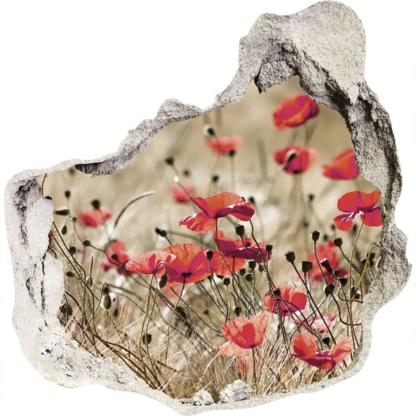 Adesivo effetto buco nel muro Un paradiso floreale tra il cemento