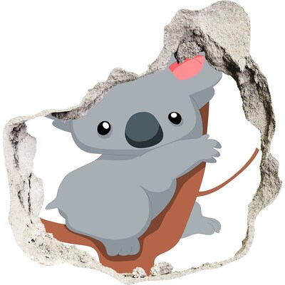 Trompe l'oeil buco nel muro Koala in un buco nel muro