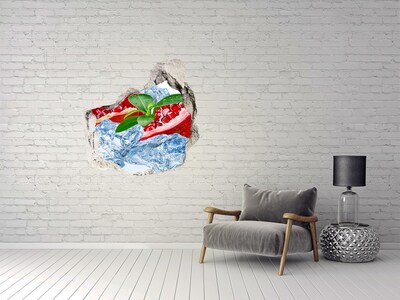 Trompe l'oeil buco nel muro Oasi fruttata con ghiaccio
