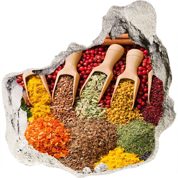 Trompe l'oeil buco nel muro Una cucina piena di spezie