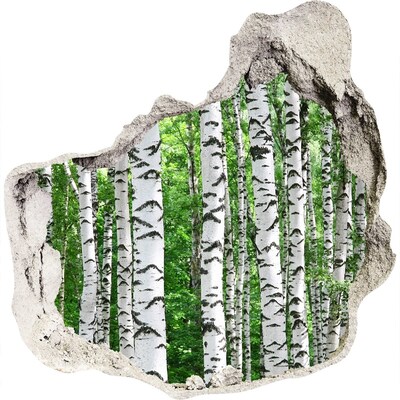 Adesivo effetto buco nel muro Un'oasi forestale nascosta in un buco nel muro