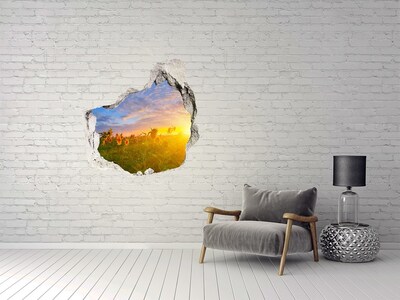 Finto buco nel muro 3D Girasoli al tramonto