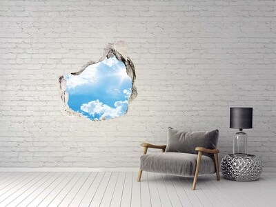 Trompe l'oeil buco nel muro Cielo azzurro con nuvole