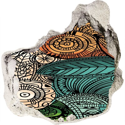 Finto buco nel muro 3D Motivi colorati su sfondo di pietra