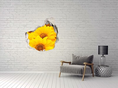 Trompe l'oeil buco nel muro Girasoli in un buco nel muro