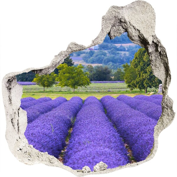 Adesivo effetto buco nel muro Campi di lavanda in Provenza