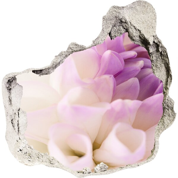 Trompe l'oeil buco nel muro Illusione floreale nel cemento