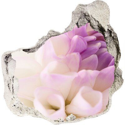 Trompe l'oeil buco nel muro Illusione floreale nel cemento