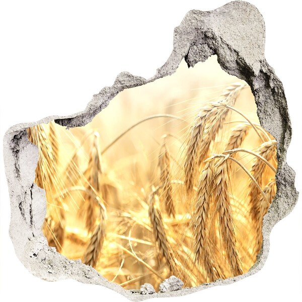 Adesivo effetto buco nel muro Campi di grano dorati