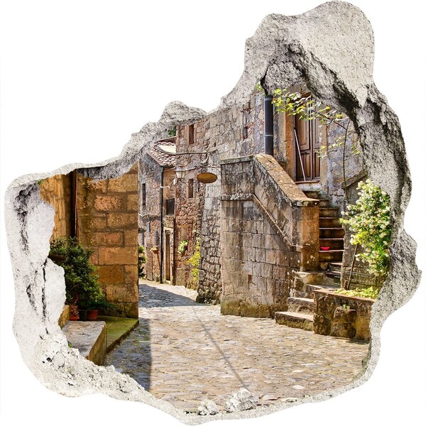 Finto buco nel muro 3D Una cittadina affascinante in Italia