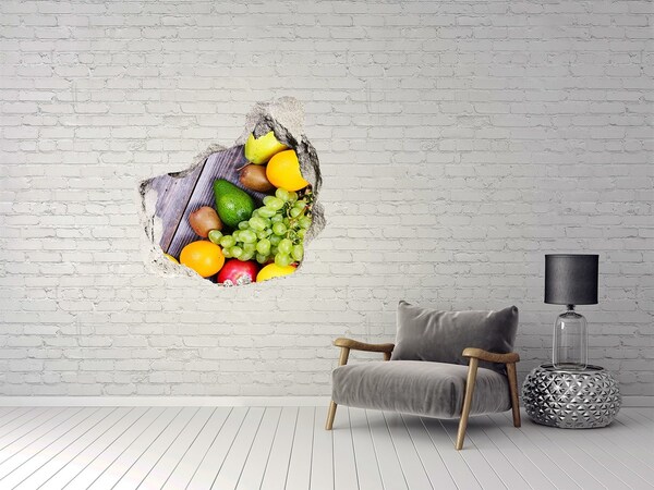 Trompe l'oeil buco nel muro Un paradiso di frutta dietro le mura