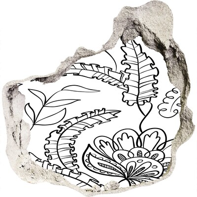 Finto buco nel muro 3D Vegetazione tropicale in un buco nel muro