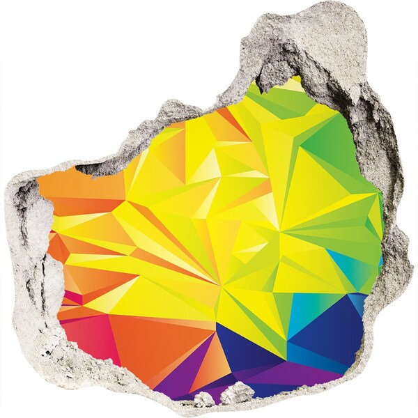 Trompe l'oeil buco nel muro Un'esplosione colorata in una buca di cemento