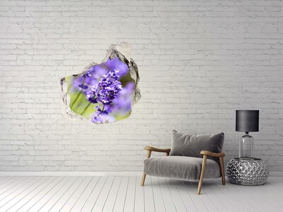 Finto buco nel muro 3D Fiori di lavanda in un buco virtuale