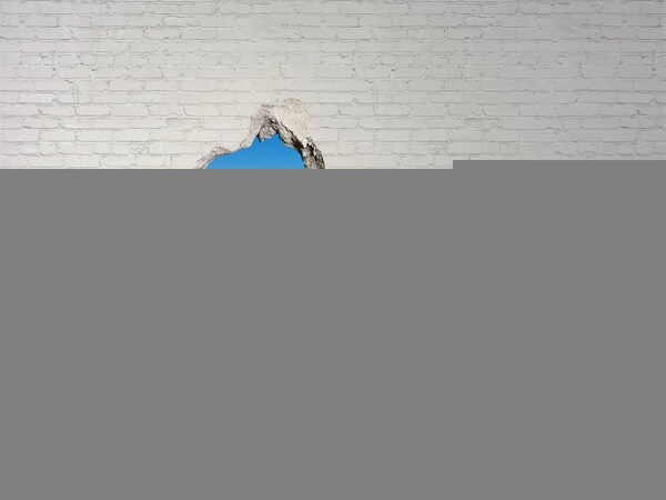 Finto buco nel muro 3D Un prato verde sotto un cielo azzurro