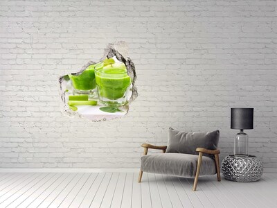 Trompe l'oeil buco nel muro Cocktail salutare verde