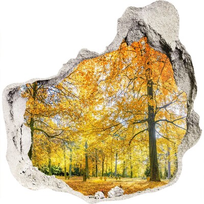 Finto buco nel muro 3D Autunno dorato nella foresta