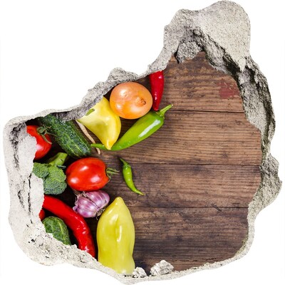 Trompe l'oeil buco nel muro Frutta e verdura in un buco nel muro