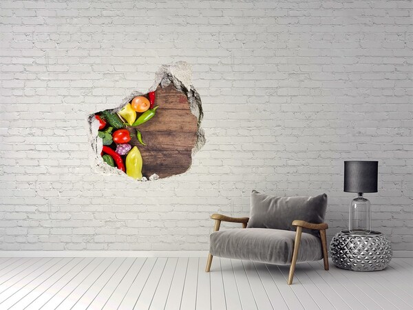 Trompe l'oeil buco nel muro Frutta e verdura in un buco nel muro