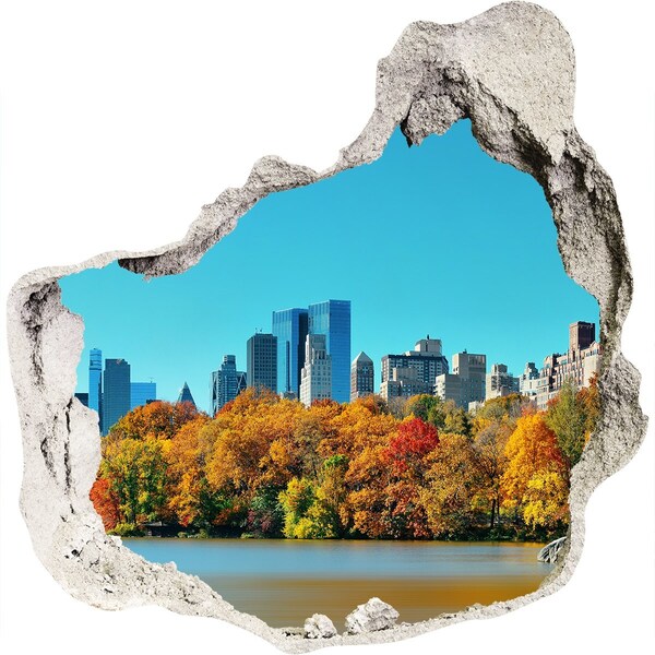 Trompe l'oeil buco nel muro Autunno a New York