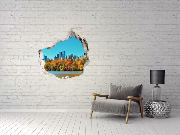 Trompe l'oeil buco nel muro Autunno a New York