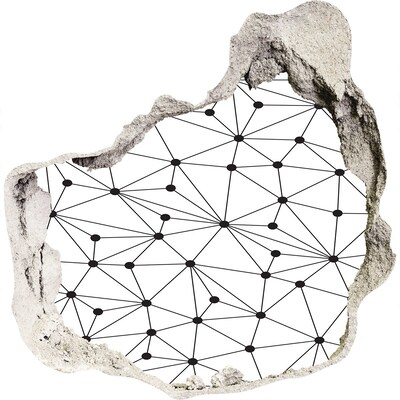 Finto buco nel muro 3D Rete di connessioni nel muro