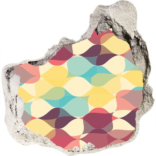 Adesivo effetto buco nel muro Onde colorate sul muro